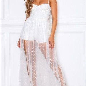 Totally Bangin’ Mesh Maxi White/Silver